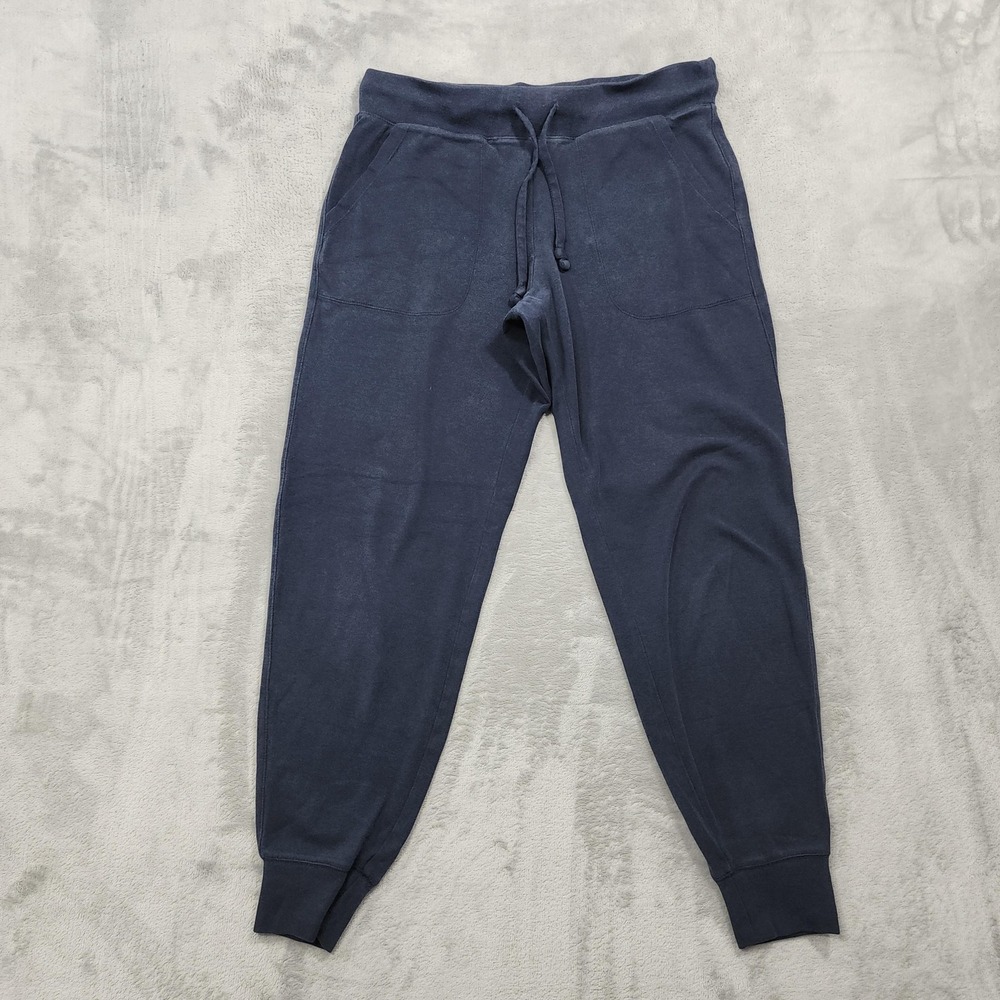 Alternative Pants Womens M Blue Fleece Jogger Drawstring Waist Pockets Lounge
